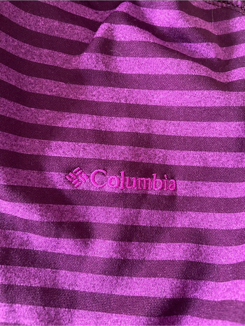 Columbia Purple Striped Quarter-Zip Fleece Pullover Women’s Medium - Picture 5 of 16